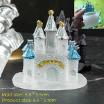 Kolmem&otilde;&otilde;tmeline lossi silikoonvorm isetehtud kristall-epoks&uuml;liimiga antiikne silikoonvormi koogivorm