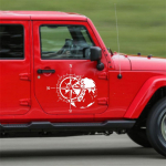 Valge kapoti autokleebis Auto uksekleebis universaalne