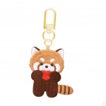 Embroidered Red Panda Keychain for Birthday, Valentine's Day Milk Tea