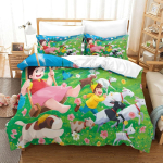 T&uuml;druk Heidi ja Perekonna Tekikoti Komplekt, Heidi T&uuml;druk Alpidest Voodipesukomplekt, padjap&uuml;&uuml;r, Magamistoa Kaunistus Lastele T&auml;iskasvanutele 210x210cm