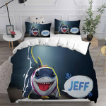 Jeff Shark Voodipesukomplektid Tekk Voodikate Tekk Tekikott Padjap&uuml;&uuml;r 2-3 Osaline Komplekt Lastele T&auml;iskasvanute Magamistoa Kaunistus EU Single 135x200cm