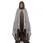 Halloweeni surmakost&uuml;&uuml;m Must kapuutsiga keep kolba maskiga Vanaaegne keskaegne keep t&auml;iskasvanute cosplay rekvisiidiks pruun