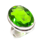 Peridot Gemstone Handmade 925 Sterling Silver Jewelry Ring Size 7 y6m34