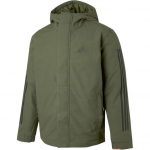 Adidas Spordi Elustiili Seeria Triibulise Disainiga Kapuutsiga Mugav Moodne Puuvillane Jakk Meeste Jakk Oliiviroheline IV9230 S