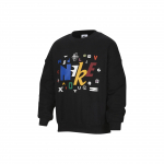 Nike Laste kirjadega &uuml;mara kaelusega vaba l&otilde;ikega fliisist spordisviiter Laste dressipluus Must HF0386-010 S