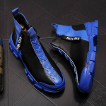 Mood Mood Uus Meeste Disainer k&otilde;rge s&auml;&auml;rega lukuga Vabaaja platvormiga madalad saapad pahkluusaapad rula kingad Zapatos Hombre b2 40 sinine