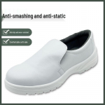 Valged antistaatilised teraskaitsega turvajalatsid - Tolmuvabad kaitsejalatsid meestele ja naistele White Sole Black Face Safety Shoes; 36