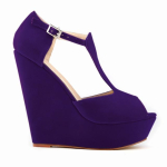 Suvised naiste kingad Avatud varvasteosa Flokeeritud nahk Peep-toe Platvorm Moodsad k&otilde;rged kontsad Gladiator-sandaalid Kingad 39 lilla
