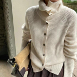 K&otilde;rge kaelusega kampsun Naiste kampsun S&uuml;gis Talv Vabaaja Suur kootud Aluskiht Mantel &Uuml;laosa One Size valge