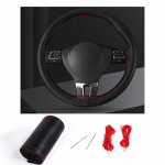 Roolikate, Punutud roolikate, Mitsubishi Outlander PHEV GG seeria, Nahk, Ehtne nahk, Libisemisvastane, Must