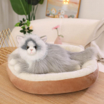 Simuleeritud ragdoll kassi nukk pl&uuml;&uuml;sist m&auml;nguasi kassipoja nukk laste rahustav ragdoll s&uuml;nnip&auml;evakingitus 50cm（0.3kg） hall v&auml;rv