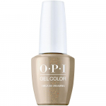 OPI Geelk&uuml;&uuml;nelakk L&auml;ikiv Kuldne 15ml V&auml;rv T&auml;iuslik nagu Lakk, Ei Kriimusta, Glitter, (Geel GCF010) - Kingitus!
