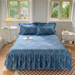 Korea stiilis tepitud pitsist printsess voodiseelik &ndash; paksendatud siidist harjatud tolmukindel voodikate 150*200cm Quilted Bed Skirt