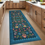 Retro jooksumatt P&otilde;hjamaade stiilis lilleprindiga k&ouml;&ouml;gimatt Stiilne kerge luksus Masinpestav libisemiskindel voodi&auml;&auml;rne matt Alfombra 50x160cm(19x63inch)