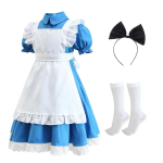 Alice Laste esinemiskost&uuml;&uuml;m Neiu kost&uuml;&uuml;m Halloweeni T&uuml;druk Printsessi Pastoraalne stiil Lolita Kleit Cos kost&uuml;&uuml;m 120 sinine