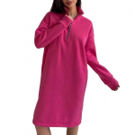 Naiste dressipluuskleit, vabaaja pikkade varrukatega poollukuga minikleidid, s&uuml;gis-talv, termiline pikk pusa-tuunika 3XL beež