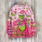 J&otilde;ulu Moes&auml;rk Meeste Naiste Rohelise Koletise Prindiga &Uuml;mmarguse Kaelusega Pullover Top Vabaaja V&auml;lisriiete Dressipluus Laste T-s&auml;rgid Top R&otilde;ivad 4XL pink