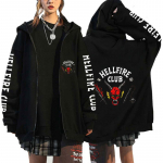 Stranger Things Naiste Lukuga Kapuutsiga Pusa Pikkade Varrukatega Jakk Talvemantel 2XL