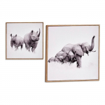 Raam - Loomad - Vineer - 31 x 2 x 31 cm - Seinakunst looduslik