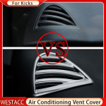 2tk Kroomitud Auto Kliimaseadme AC V&auml;ljalaskeava Kate Kleebis Nissan Kicks 2017 2018  2022 2023 jaoks