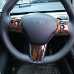 My good car Steering Wheel Panel Cover Sequins Interior Decorate Trim Sticker for Tesla Model 3 2016-2022 Model Y -2022 Matt carbon fiber