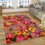 Etioopia v&auml;rviline lilleline mandala piirkonnamatt paksenenud libisemisvastane p&otilde;randamatt masinpestav kodu kaunistus elutuppa magamistuppa 80x120cm brown