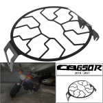 Motorcycle Front Headlight Protector Retro Grill Light Lamp Cover Head light Mesh Grill For Honda CB650R CB 650 CB650 R Black-CB650R logo