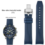 Kummist kellarihm 2. p&otilde;lvkonna JY8078 JY8075 JY8101 seeria jaoks Silikoonrihm Citizen Air Eagle Sky Eag 22mm jaoks 22mm orange