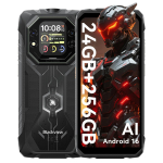 Blackview ROCK 1 Tugevdatud Kaheekraaniga 6.56'+2.01' AI Nutitelefon 15000mAh Aku, 24GB RAM 256GB ROM, Helio G81, 180Hz, IP69K/IP68 Veekindlus Only cell phone must
