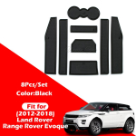 For Range Rover Evoque L538 Gate Slot Mats kit 2012-2018 Rubber Non-slip Door Groove Pad Cup Holder Coasters must