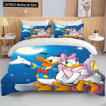 Disney Donald Daisy Part Prinditud Pehme Voodipesu Kollektsioon Multikas Tekikott Tekk Padjap&uuml;&uuml;r Poisid T&uuml;drukud Lapsed T&auml;iskasvanud Kuningas Kingitus 140x200cm 3pcs blue