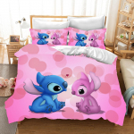 Stitch tr&uuml;kitud magamistoa voodipesukomplekt tekikott J&otilde;ulukingitused Mugavus Multikas Padjap&uuml;&uuml;riga lastele sobiv ja t&auml;iskasvanutele EU Single(135*200cm)3pcs