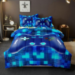 Suurus Voodi Kotis 3/4 T&uuml;kki M&auml;nguri Voodipesu Komplekt Poistele Sinine M&auml;nguri Tekk Komplektis Lastele Teismelistele Lahe Videom&auml;ngu Tekk EU Single(135*200cm)3pcs