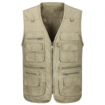 Meeste Mitme Taskuga Vest V&auml;ljas Reisimine Kalap&uuml;&uuml;k Fotograafia Gilet Jakk XXXL khaki