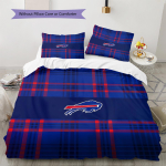 Buffalo Bills Muster Voodipesu Tekikott Komplekt Tekikoti Kate Padjap&uuml;&uuml;r Kodu Kaunistus Kingitus (1 * tekikott + 2 * padjap&uuml;&uuml;ri, ilma s&uuml;damikuta) 135x200cm blue