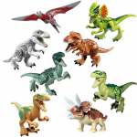 8 tk/komplekt Jurasic Dinosaurusete Klotsm&auml;nguasjad Jurasic Tegevuskujukesed Mudelid Ehitusklotsid M&auml;nguasjad &Uuml;hilduvad Dinosaurusete