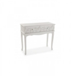 Console 2 tiroirs LINNET - VERSA - Blanc - Bois - Panneaux de particules - Laqu&eacute; - Contemporain - Design