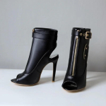 Suvised Sandaalid T&otilde;mblukuga Pahkluusa Kingad Naistele 11cm Stiletto K&otilde;rged Kontsad Kingad Avatud Varba T&otilde;mblukuga Daamide Suur Suurus 34-50 F1505 38 black