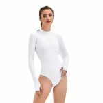 Elastne CR 2,5 mm neopreenist bikiini m&auml;rg&uuml;skost&uuml;&uuml;m naistele, pikkade varrukatega, nahaujumiskost&uuml;&uuml;m, p&auml;ikesekaitsega, surfamiseks, snorgeldamiseks, &uuml;hes t&uuml;kis ujumisriietus S valge