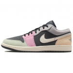 Air Jordan 1 Low SE Black Pastels Unisex Tossud Mitmev&auml;rviline Antratsiit Musliin IB7109-004 42.5