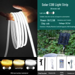 P&auml;ikeseenergiaga COB LED-riba - V&auml;litingimustesse, isekleepuv - 10m Valge