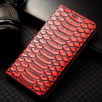 Pythoni mustriga ehtsast nahast klapp&uuml;mbris Samsung Galaxy S20 S21 S22 S23 S24 S25 S26 FE Plus Ultra Edge jaoks Rahakott&uuml;mbrised S26 punane