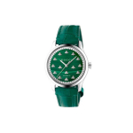 Gucci G-Timeless seeria kell Automaatne mehaaniline liikumine Krokodillinahast rihm 38 mm Roheline sihverplaat 50 m veekindel 750464-I18V0-8512 Brand-New Out of Warranty