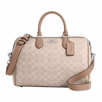 K&auml;ekott Rowan 30 Kuldse logoga T&otilde;mblukuga Kaetud l&otilde;uendist Crossbody &Otilde;lakott Suur Naiste kotid Beež CV959-SVPWH Basic Set (Bag+Dust Bag)