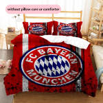 FC Bayern M&uuml;nchen Muster Voodipesu Tekikomplekt Kodu Dekoor Kingitus (1 * tekikott + 2 * padjap&uuml;&uuml;ri ilma s&uuml;damikuta) 135x200cm