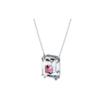 Swarovski Chroma Pink Teemant Ruudukujuline L&otilde;ige Kaelakee Naiste kaelakee 5608647 Box (Random Color)