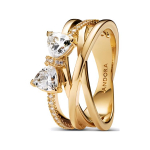 Pandora Starlight Bow Knot Ring Kuupmeetrilise Tsirkooniumiga Naiste s&otilde;rmus Kuld 163511C01 Box,52