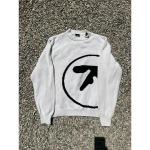 STREETRICH Meeste kampsun Y2K Aphex Twin Kootud &Uuml;le suurusega pulloverid Gooti kampsun Talvine graafiline t&auml;navar&otilde;ivad Pikad varrukad Topid Vintage riided M valge