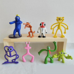 8 tk/komplekt Rainbow Friends 6-10cm minikujuke m&auml;ngutarvik nukumudel koogikaunistus sinine roheline kollane