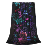 Arcane Anime Legends Tekk Jinx Ahv Graffitiga Flanell Vinge Soe Visketekk Magamistuppa Talveks Kontorisse 100x150cm black